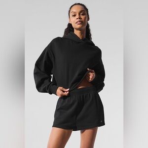 Alo Bae hoodie - black - large - brand new cropped popover hoodie - yoga Pilates